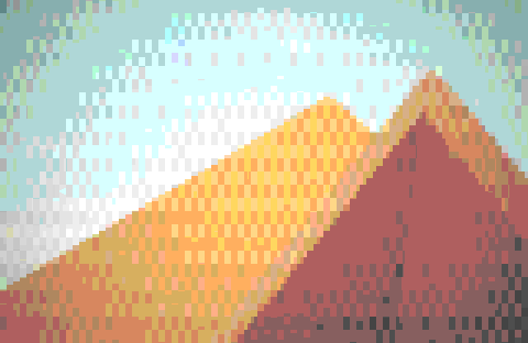 Terminal graphics dithered with 8x8 grain